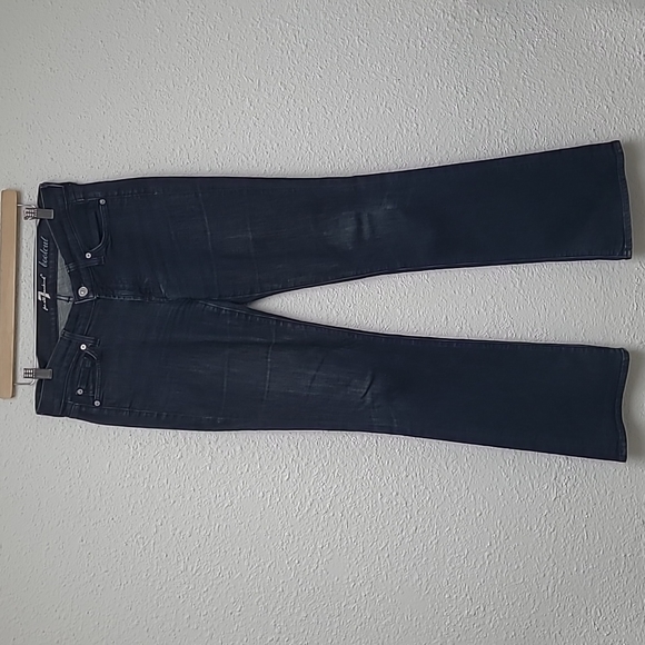 7 For All Mankind Dark Washed Bootcut Jeans; Size 27 - Picture 3 of 14